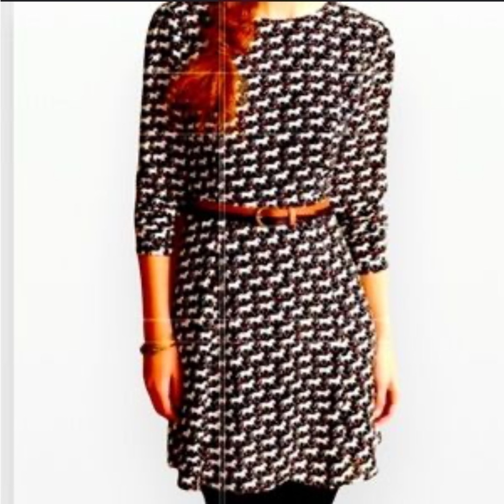 Anthropologie Black and White Mini Dress